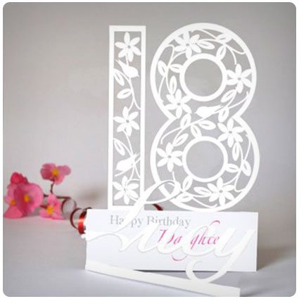 Personalised 3D Paper Cut Birthday Card